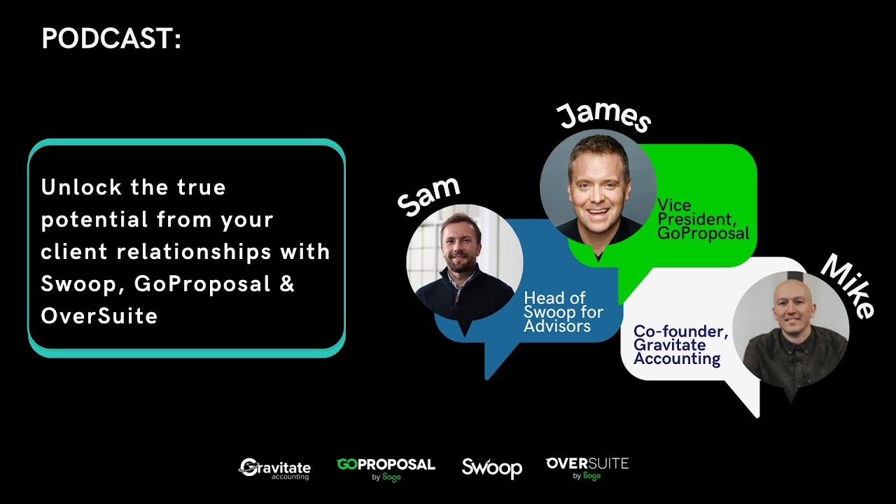 Unlock the true potential from your client relationships with Swoop, GoProposal & OverSuite