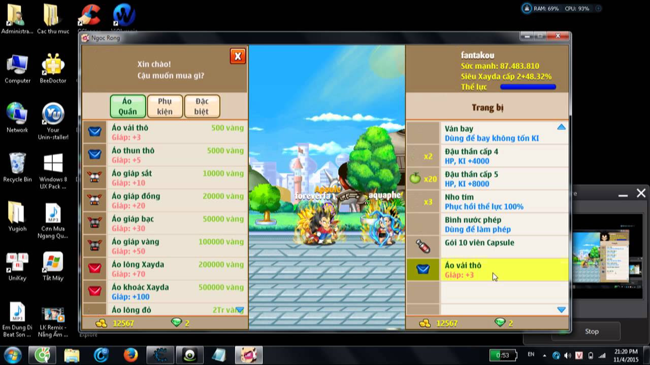 hack ngoc rồng online hướng dẫn hack tốc độ,tiềm năng... - youtube
