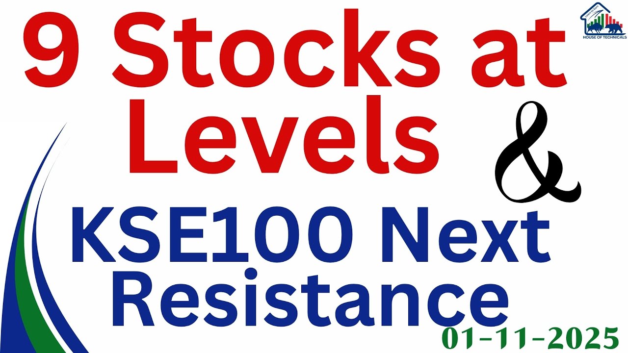KSE100 и 9 акций с уровнями