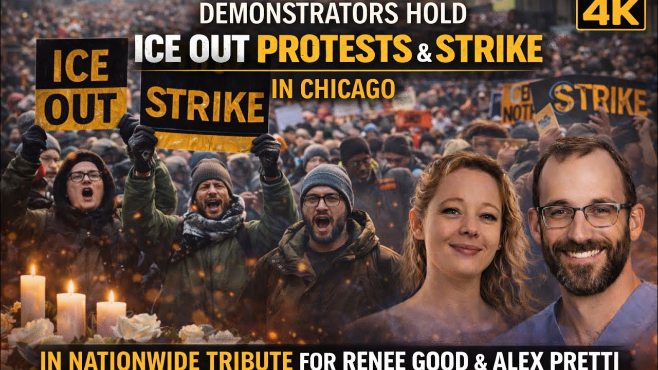 Ice Out Protest and Strike in Downtown Chicago