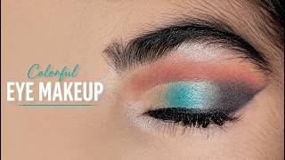 Teal Shimmer Smokey Eye Makeup✨|Step-by-Step Eye Makeup Tutorial for beginners #trending #yt #video 