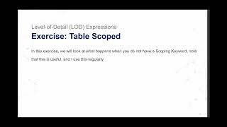 5.1. LOD Exercise - Table Scoped
