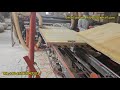Automatic edge sawing machine, produces smooth edges on all four sides  #plywoodmachine