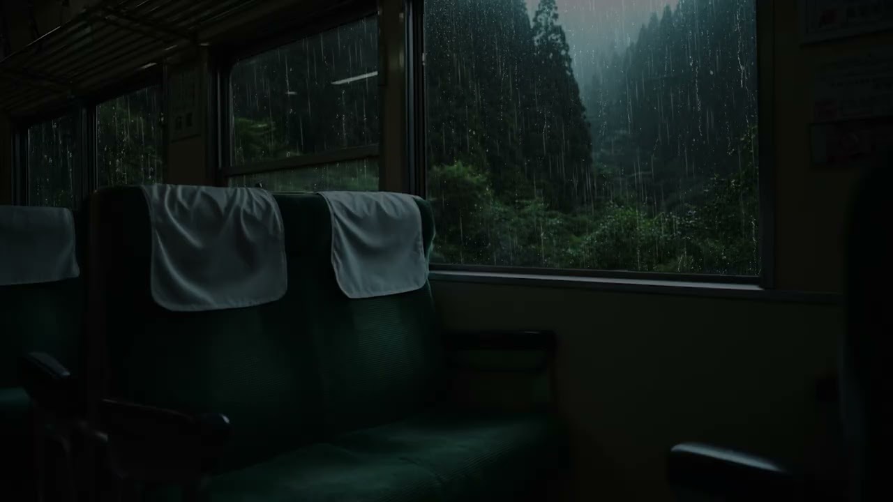 Heavy Rain on Bus Window 🚍🌧️ 8 Hours Dark Sleep Ambience | No Music
