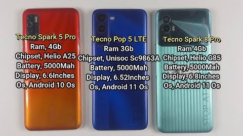 Tecno Spark 8 Pro Vs Tecno Spark 5 Pro Vs Tecno Pop 5 LTE | Speed Test & Comparison