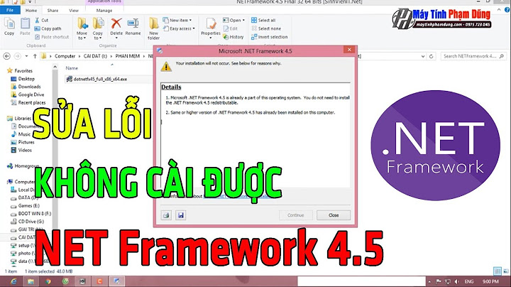 Lỗi hiện microsoft net framework không tắt được