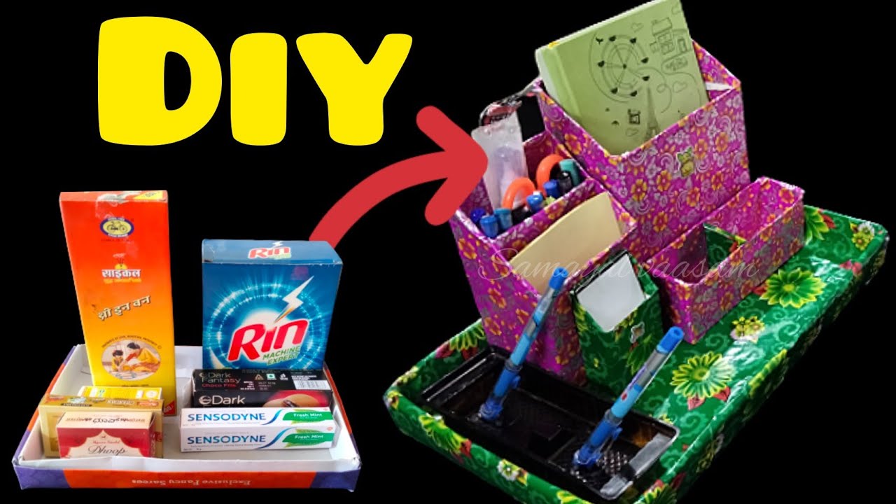 No cost organizers Cardboard box reuse ideas Diy stationary