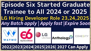 LG, Cohesity, Waymo, JioStar Big Hiring | Off Campus Drive for 2022, 2023, 2024, 2025, 2026 batch