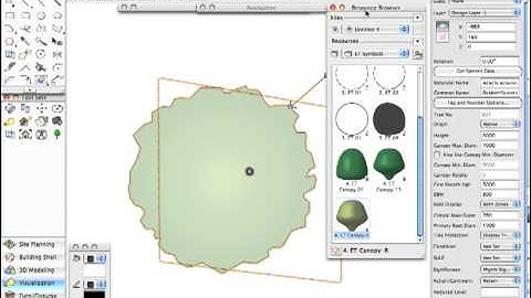 Existing Tree Tool Object Info Palette Settings