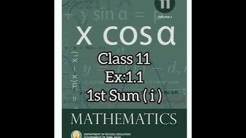11th Std Maths | Chapter-1 (Sets,Relations and Functions) | Ex-1.1 | 1st Sum(i) | #Rekhahappytrends