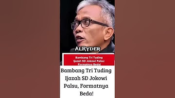 momen Bambang Tri tuding ijazah SD Jokowi palsu