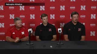 Nebraska's Drew Christo and Dylan Carey after learning Nebraska's seeding in the NCAA baseball