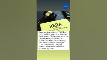 Telangana RERA serves notices to 5 real estate companies #realestate #telangananews #hyderabad