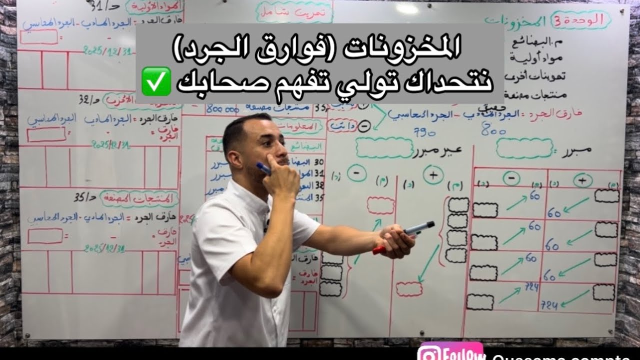 المخزونات (فوارق الجرد) بالطريقة السهلة والصحيحة ✅💯