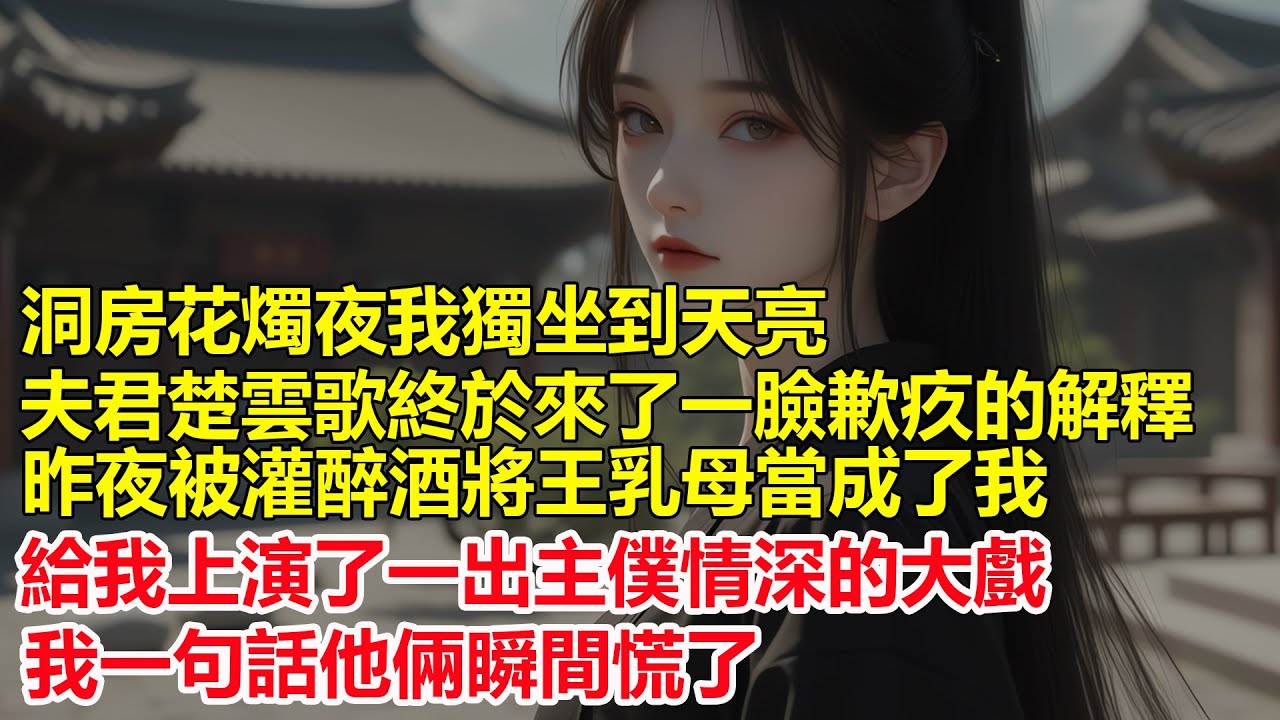 洞房花燭夜我獨坐到天亮，夫君楚雲歌帶著王乳母來了，他一臉歉疚的解釋，昨夜被灌醉酒將她當成我圓錯房了，還給我上演了一出主僕情深的大戲，我一句話他倆瞬間慌了....