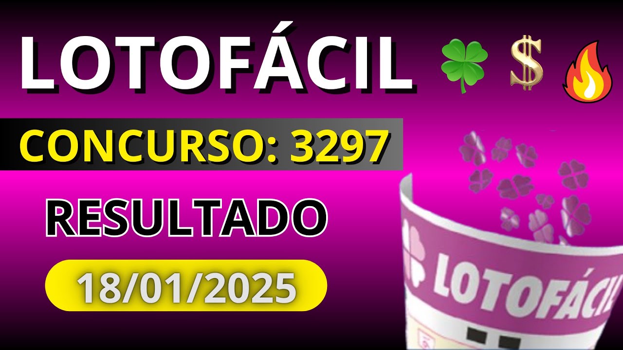 🍀 Resultado Da Lotofácil De Hoje 3297 - YouTube