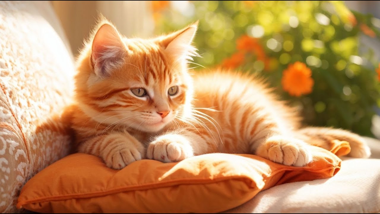 Успокаивающая музыка для кошки – глубокая релаксация, снятие стресса – музыка на арфе, которая ус...