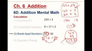 Math 110 - 6D Addition Mental