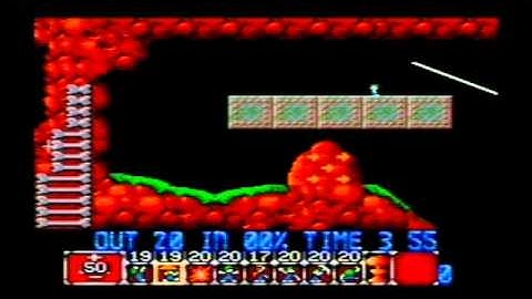 Lemmings SEGA Master System - Level 9 Tricky - They Just Keep On Coming