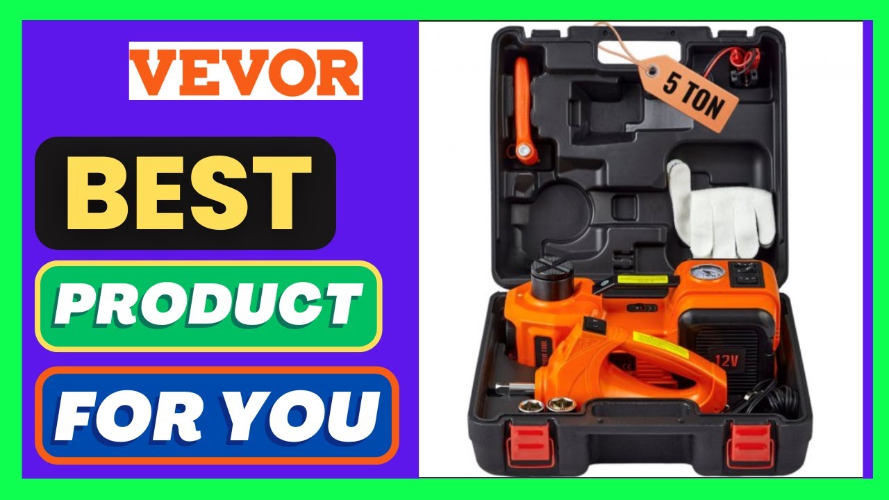 VEVOR Electric Car Jack, 5 Ton/11023 LBS Hydraulic Jack with Electric Impact Wrench, Portable C