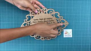 Moldura Em Mdf Oval Oração Santo Anjo Do Senhor 30X21,5Cm Provençal - Palácio Da Arte