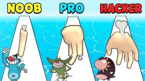 NOOB vs PRO vs HACKER in Finger Run Game | With Oggy, Jack, Bob | GAME star PKS YT