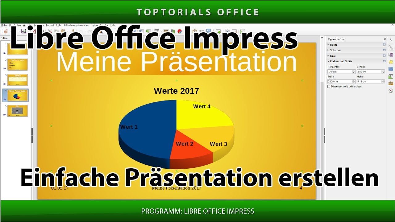 Einfache Prasentation Erstellen Mit Libre Office Impress Bild Tabelle Diagramm Youtube