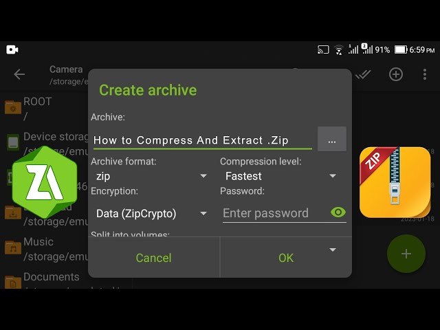 How to Compress And Extract Zip File in Android Phone - YouTube