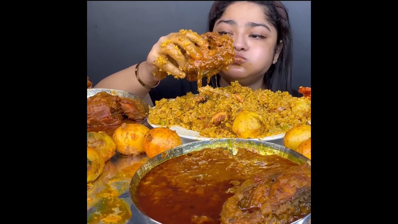 ASMR: EATING SPICY FISH CURRY🔥 BASMATI RICE || 