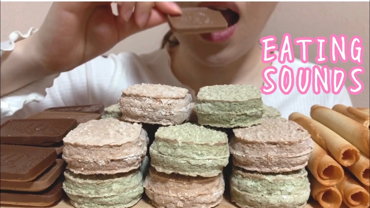 《Eating sounds》スイカとティラミスのダックワーズ!ヨックモックシガール!アルフォートチョコレートビスケット!