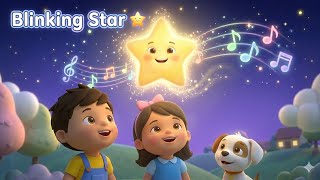 Twinkling Star Blink Song 🌟 | Calm Bedtime Nursery Rhyme for Kids