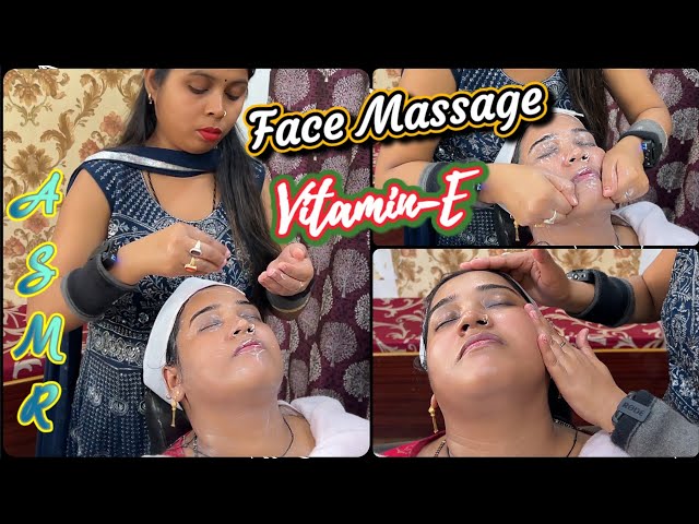 ASMR || Face Massage With VitaminE Oil || Reduce Fatigue || Indian Beautician DoLL | #asmr #insomnia