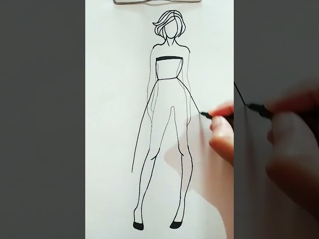 how to draw on fashion figure. #shorts #youtube