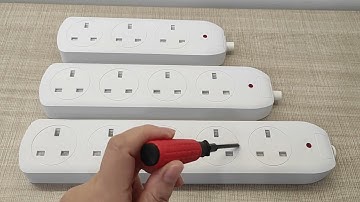 Extension socket uk with neon 3 4 5 way
