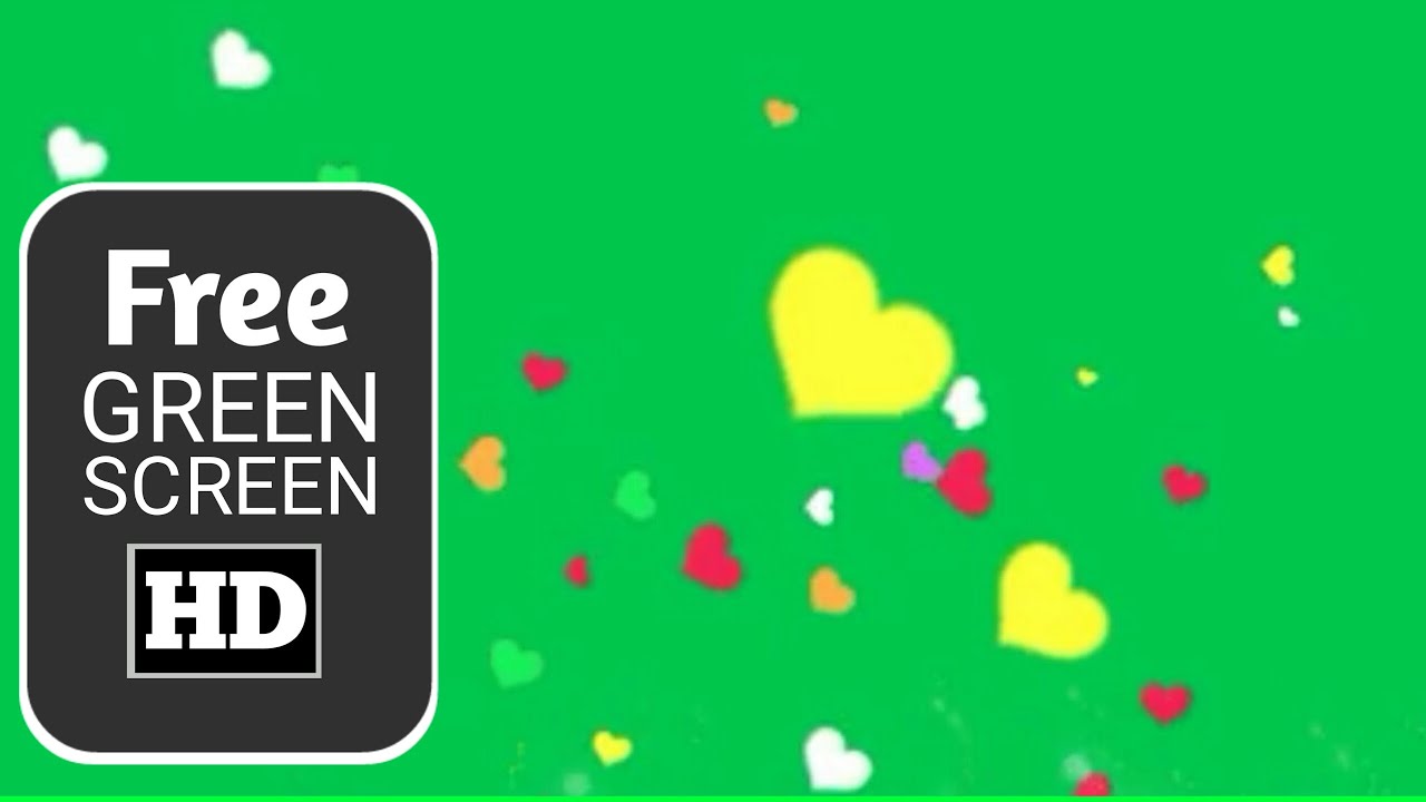 Colour full hearts effects green screen | Heart green screen video effects | Free green screen HD