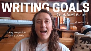 setting writing goals for the rough draft of my thriller novel and filming the process