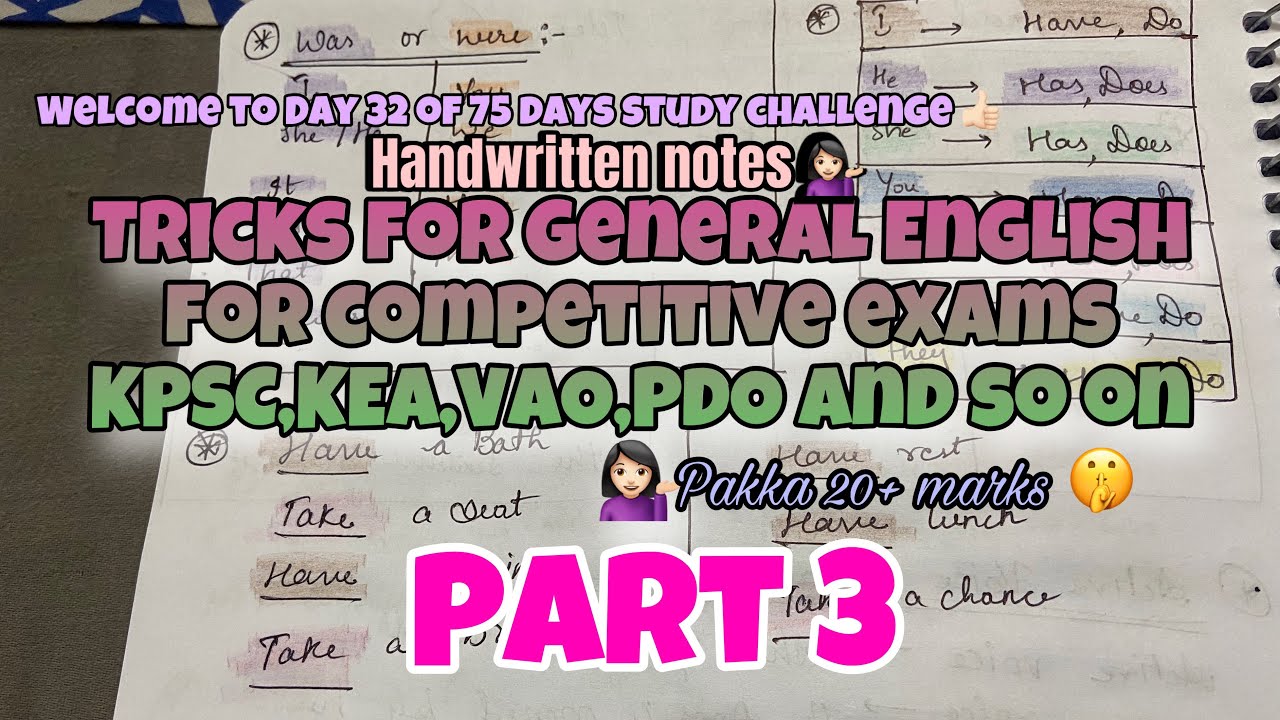 Tricks for General English for Competitive Exams KPSC,KEA,VAO,PDO and so on 💁🏻‍♀️ 