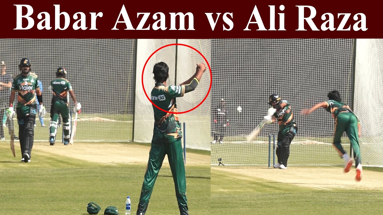 new young fast bowler ali raza excellent bowling against babar azam ...