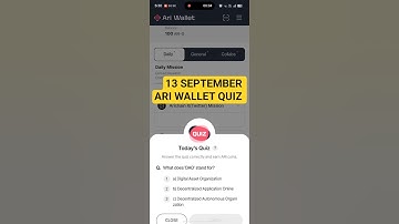 13 & 14 September Ari Wallet Quiz Answer | Ari Wallet Quiz Today | Ari Wallet Today Quiz Answer |