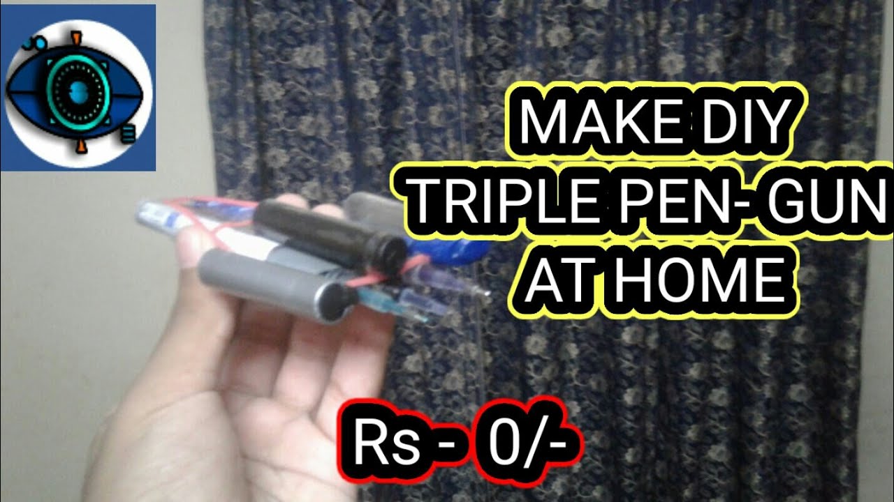 How To Make DIY  TRIPLE PEN GUN At Home Easily ?// Make DIY TRIPLE PEN GUN At Home Easily.
