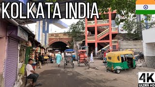 Kolkata, India Local Street Market Walk Rifle Range Road 4K Park Circus কলকত