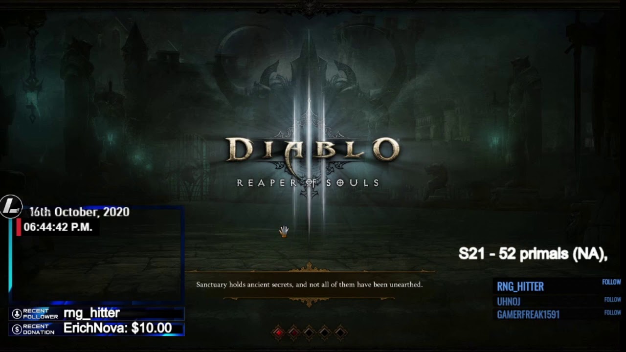 D3 16Oct2020 S21 Live - DH gets Gazing Demise LOL