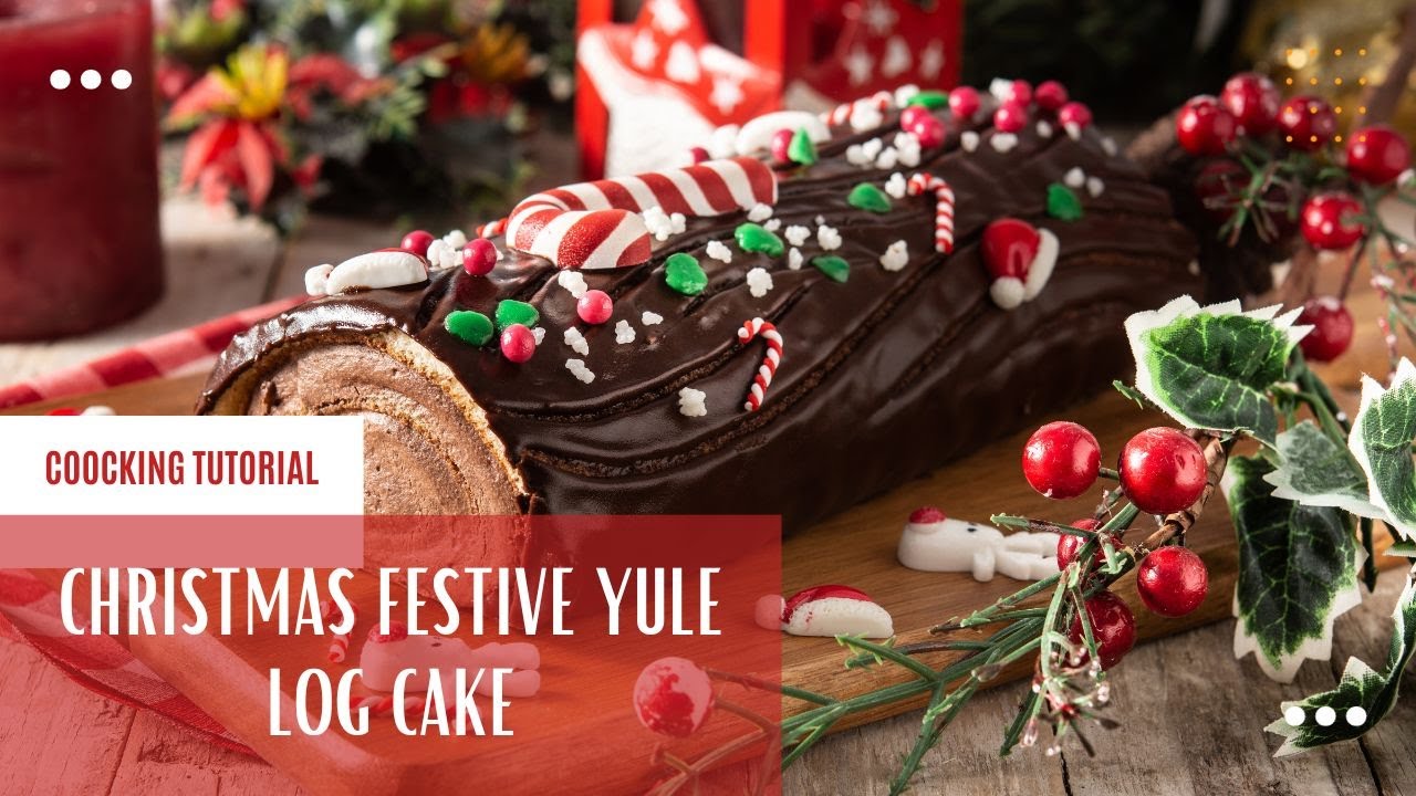 Delicious Christmas Yule Log Sheet Cake - Baking with Blondie