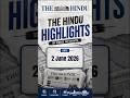 The Hindu Highlights Today | The Hindu News Analysis 2nd June 2026 #currentaffairs