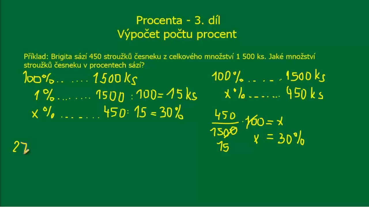 Jak se vypočítá jedno procento?