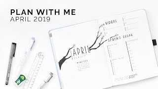 minimal bullet journal plan with me 💜 april 2019