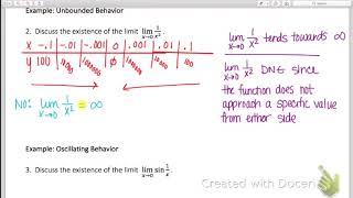 1.2 Finding Limits Numerically and Graphically