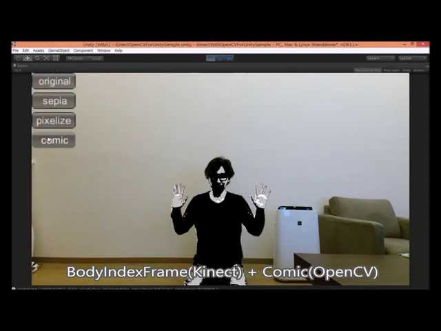 Kinect with OpenCV for Unity Example