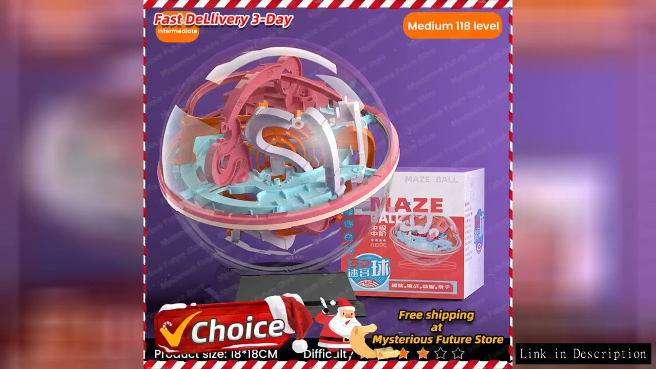 Newest  3D Maze Ball Ball Rolling Toy Children's Cube Focus on Intelligence Development, Puzzle Thin