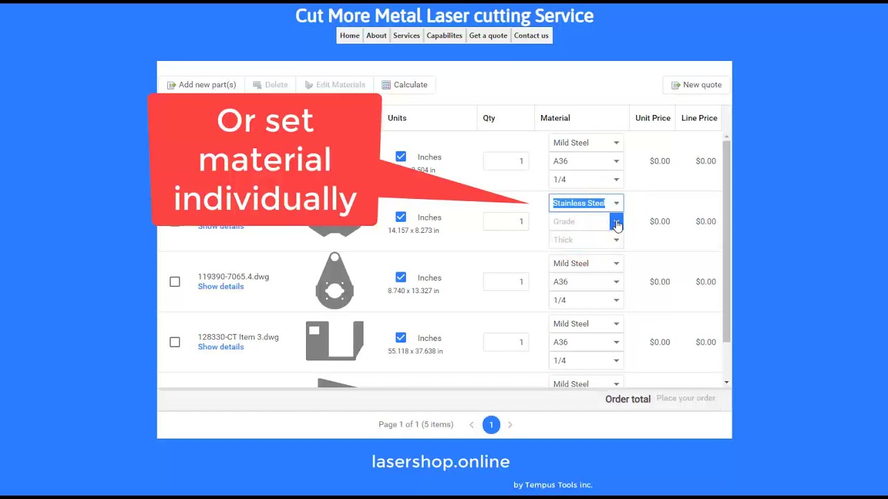 An online shop for your laser cutting website | lasershop.online